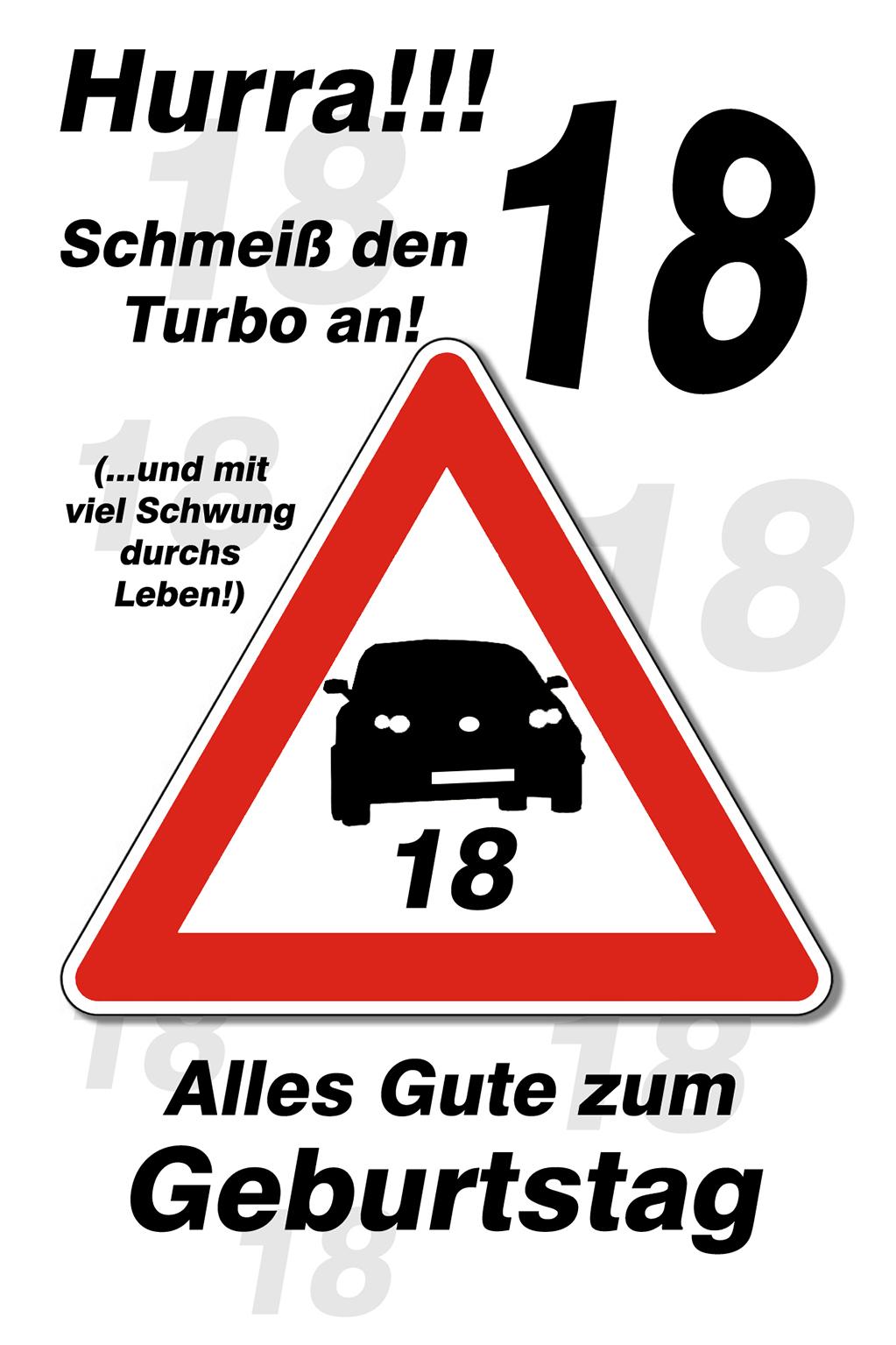 18 Geburtstag Karte Grußkarte Humor Freifahrtschein Foliendruck 16x11cm |  AvanCarte