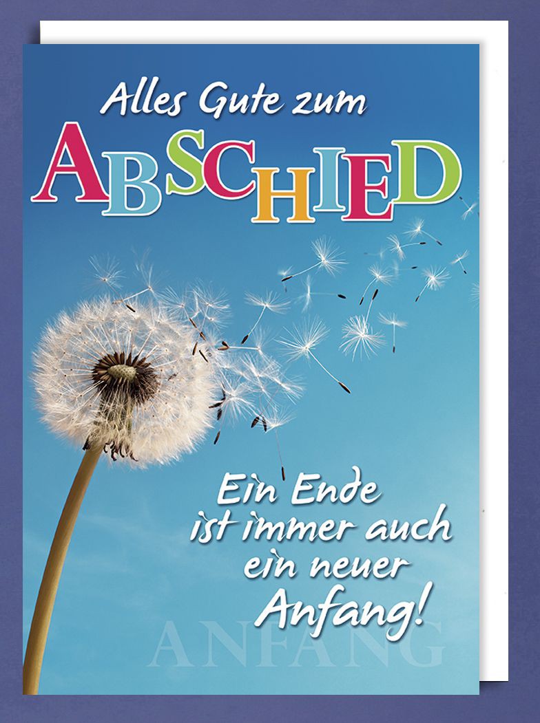 Riesen Grußkarte Abschied AvanStyle Maxi Ende Anfang Alles Gute A4 eBay
