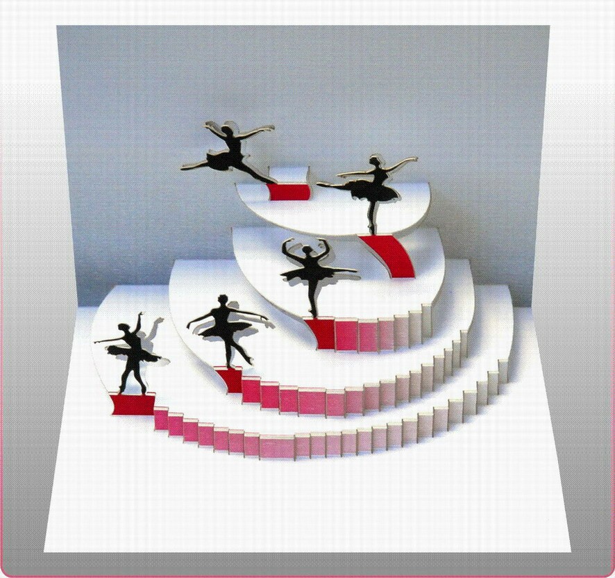 Pop Up 3D Karte Tanzen Grusskarte Geburtstag Gutschein Ballet