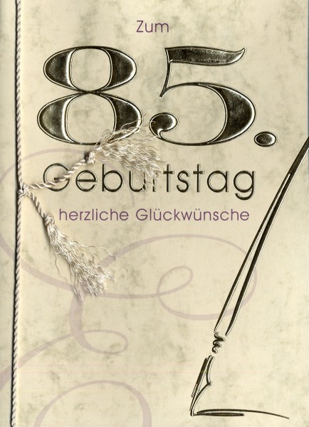 Grußkarte Urkunde Zum 85. Geburtstag herzliche ...